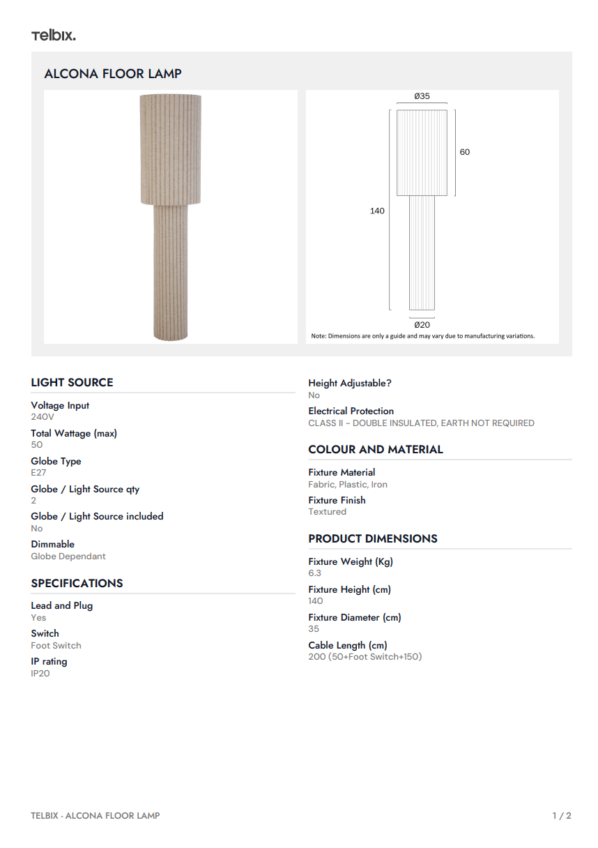 ALCONA Floor Lamp - Black
