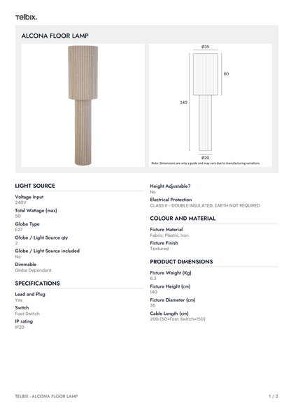 ALCONA Floor Lamp - Black