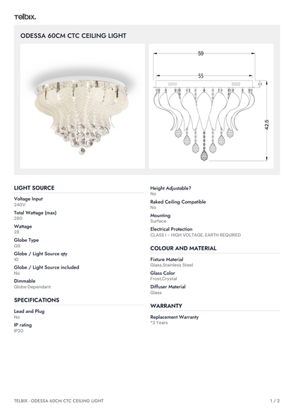 ODESSA 60CM CTC Ceiling Light