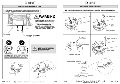 Calibo Breeze Silent Pro 48" DC Ceiling Fan with 3CCT LED and Remote Control - Black