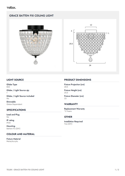 GRACE Batten Fix Ceiling Light
