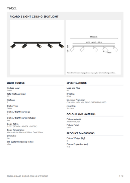 LOGIK Track Light LED 18W Ceiling Light - White