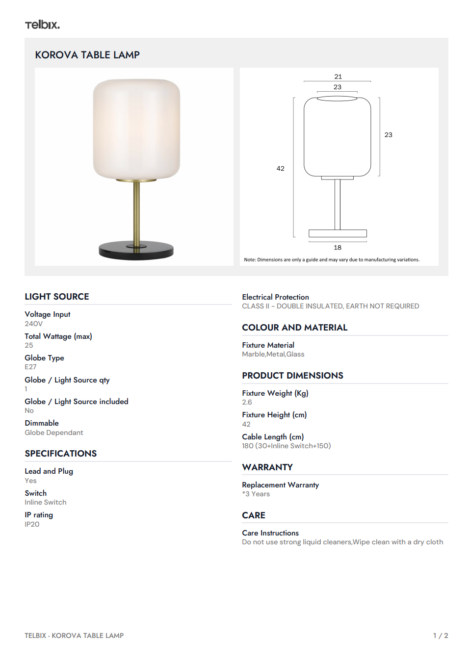 KOROVA Table Lamp - Brass Matt/Smoke