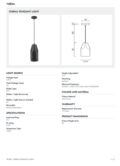 FORMA  Pendant Light - White
