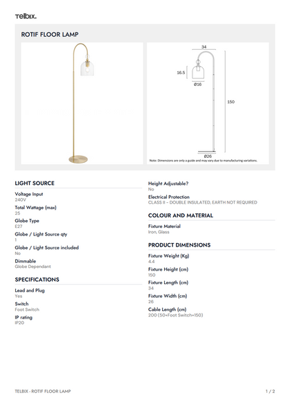 ROTIF Floor Lamp - Brass