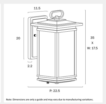 NEVIN Exterior Wall Light - Black