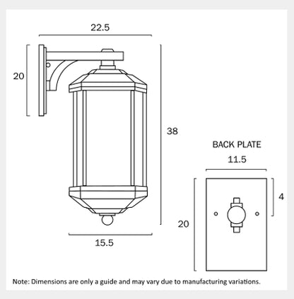 HAVARD Exterior Wall Light Large - Black