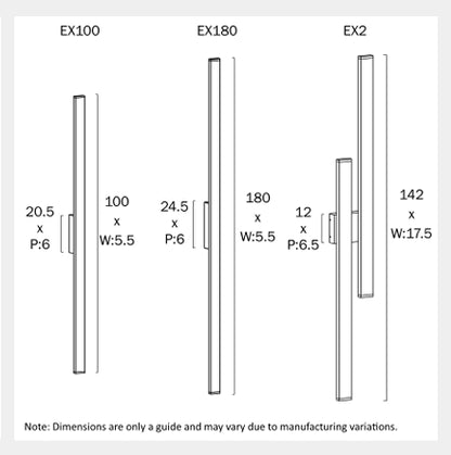 EBIZA 100CM Exterior LED Wall Light - Black
