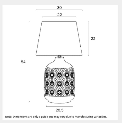 BACI CERAMIC Table Lamp - Blue/White