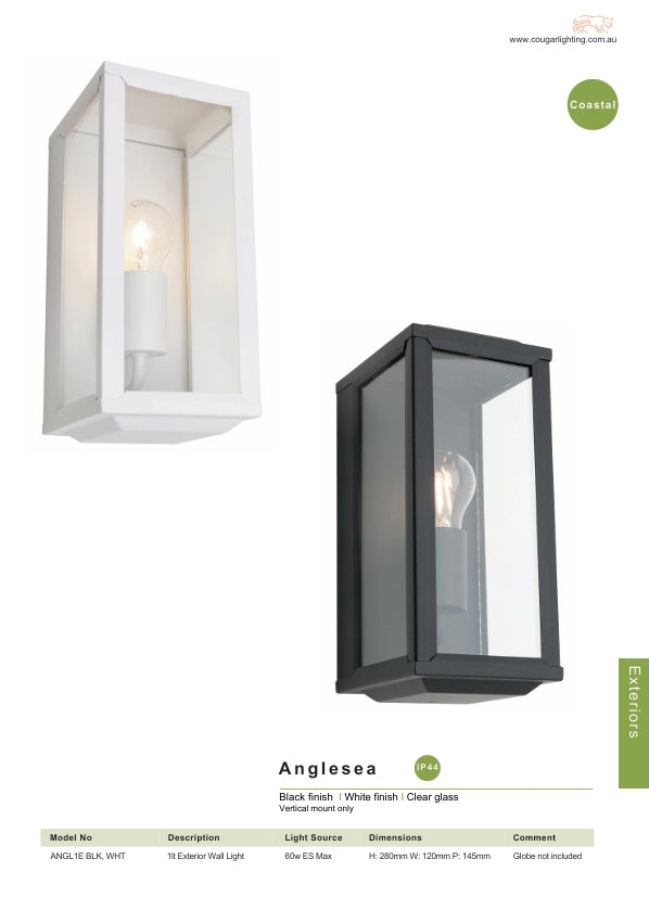 Anglesea 1 Light Wall Light - White