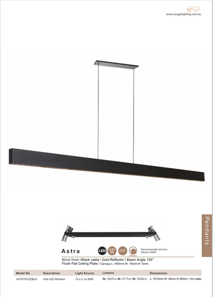 Astra 43W LED Pendant - Black