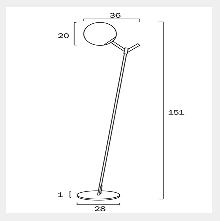 OHH Floor Lamp - Black/Opal Matt