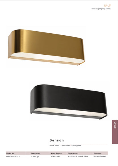 Benson 1 Light Wall Sconce - Black