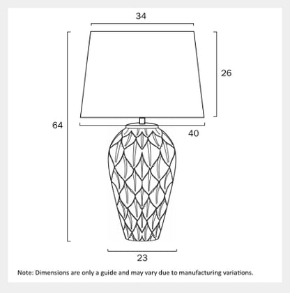 MADRID Ceramic Table Lamp - Red/White