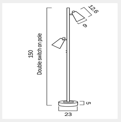 DENY Floor Lamp - Black/Brass Matt