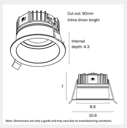 MACRO LED Downlight 3CCT Dimmable - Black