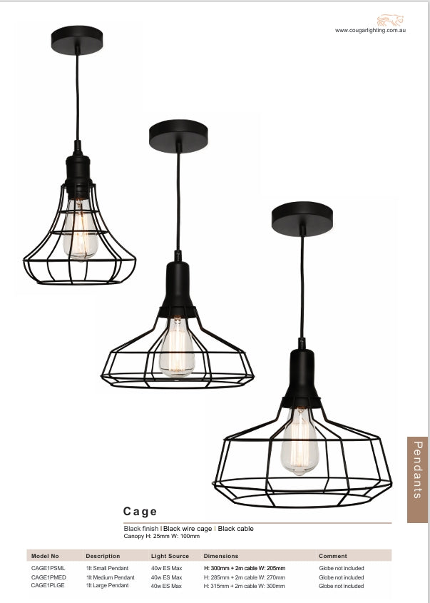 Cage 1 Light Medium Pendant
