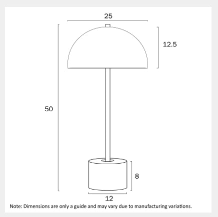 DOMEZ Table Lamp - Black Marble/Bronze