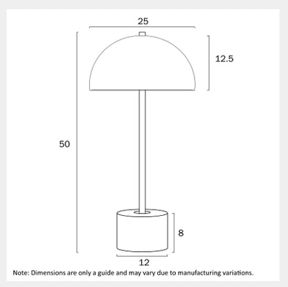 DOMEZ Table Lamp - Black Marble/Bronze
