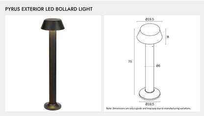 PYRUS Exterior Bollard Light - Black