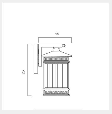 AVERA 15CM Exterior Wall Light - Brass