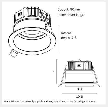 MACRO LED Downlight 3CCT Dimmable - White