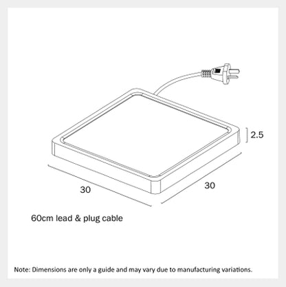 LUNOS 30CM 24W 3CCT Square LED Oyster Dimmable Ceiling Light - White