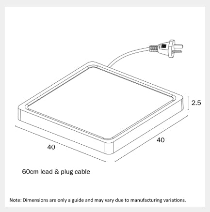 LUNOS 40CM 30W 3CCT Square LED Oyster Dimmable Ceiling Light - White