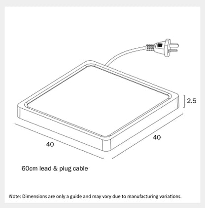 LUNOS 40CM 30W 3CCT Square LED Oyster Dimmable Ceiling Light - White