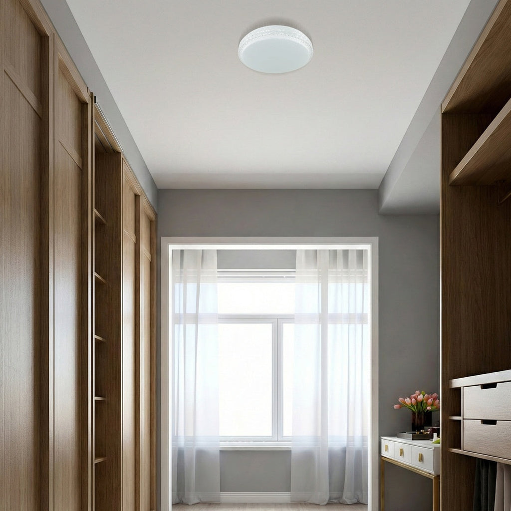 TEREZA 28CM 18W LED Oyster Step Dimmable Ceiling Light - White