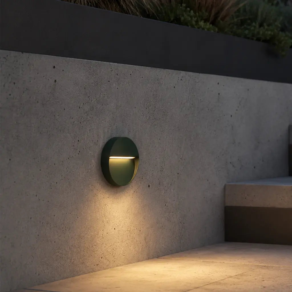 TERIN 24V Exterior LED Round Wall Light - Verde