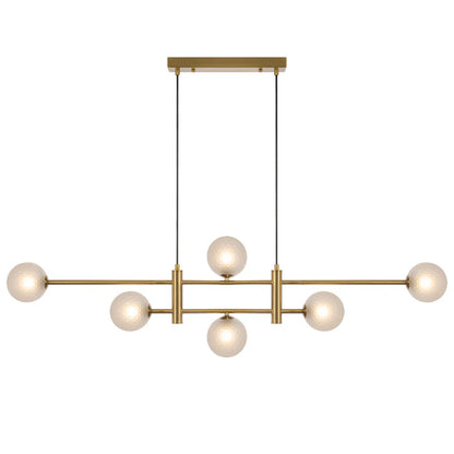 Tyson 6 Light Pendant Antique Gold(Frost Tear)