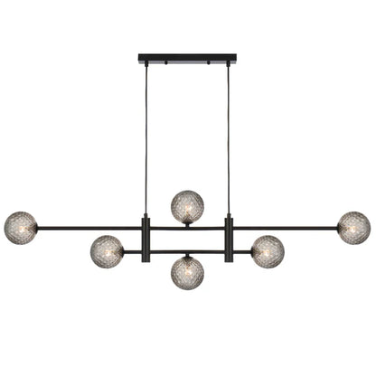 Tyson 6 Light Pendant Black(Smoke Tear)