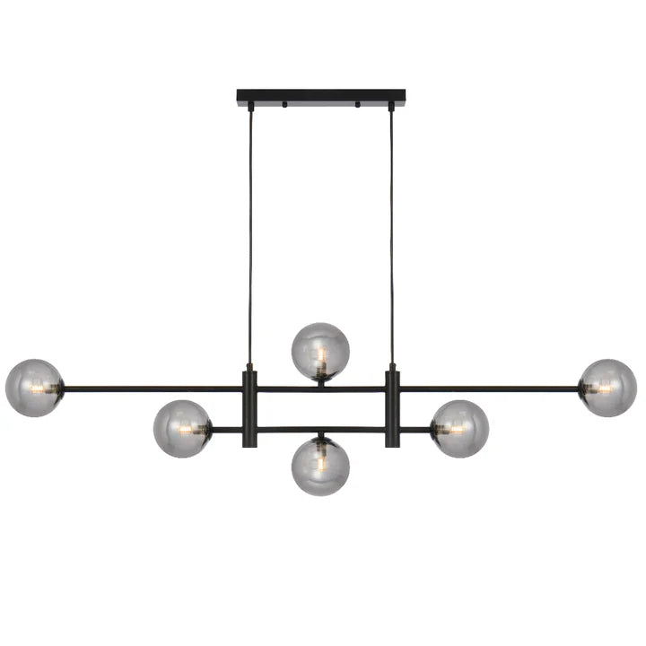 Tyson 6 Light Pendant Black(Smoke)