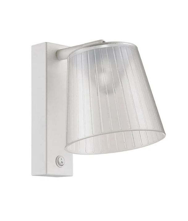 CHESTER: City Series LED Wall White 1 Switch Clear PS Shade Wall Lights - 5000K