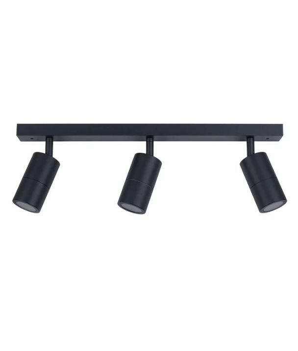 GU10 Exterior Adjustable Head Bar Lights (Black) IP44 - 3 Bar