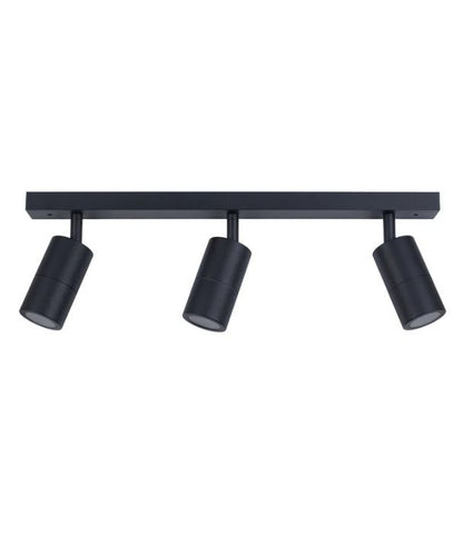 GU10 Exterior Adjustable Head Bar Lights (Black) IP44 - 3 Bar