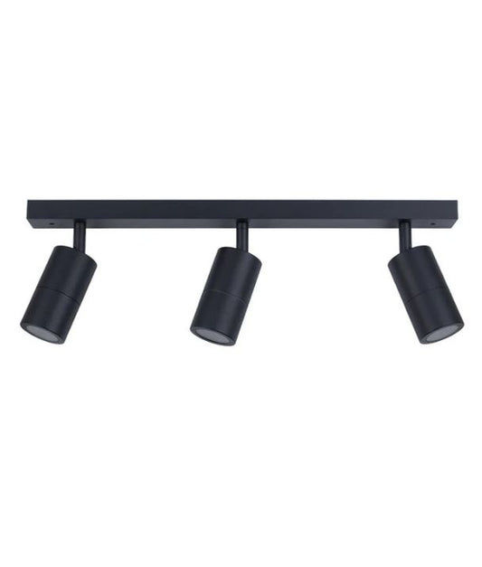 GU10 Exterior Adjustable Head Bar Lights (Black) IP44 - 3 Bar