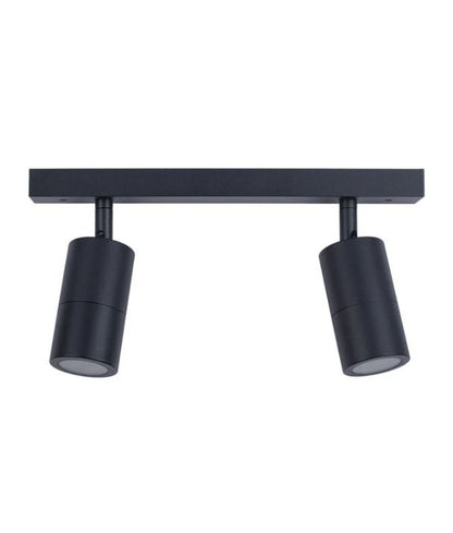 GU10 Exterior Adjustable Head Bar Lights (Black) IP44 - 2 Bar