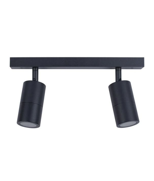 GU10 Exterior Adjustable Head Bar Lights (Black) IP44 - 2 Bar