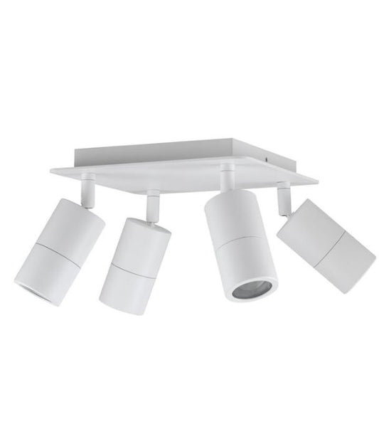 GU10 Exterior Adjustable Head Bar Lights (White) IP44 - 4 Square