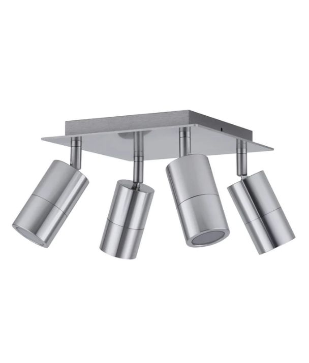 GU10 Exterior Adjustable Head Bar Lights (Titanium) IP44 - 4 Square