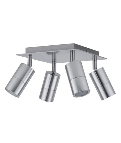GU10 Exterior Adjustable Head Bar Lights (Titanium) IP44 - 4 Square