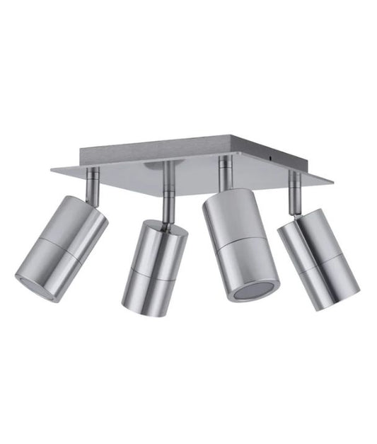 GU10 Exterior Adjustable Head Bar Lights (Titanium) IP44 - 4 Square