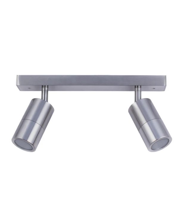 GU10 Exterior Adjustable Head Bar Lights (Titanium) IP44 - 2 Bar