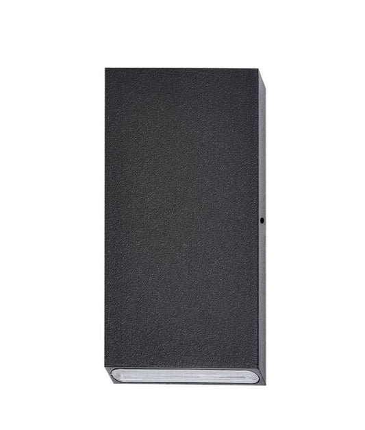 PDL: LED Exterior Wall Rectangular Up/Down Pillar Lights IP65 - Black