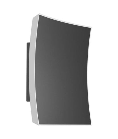 CRISTAL: LED Tri-CCT Exterior Curved Square Wall Lights IP65 - Dark Grey