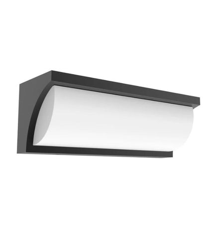 REPISATRI: Exterior LED Tri-CCT Curved Wedge Surface Mounted Wall Lights IP65 - Dark Grey