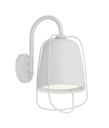 HINK: Exterior Cage Surface Mounted Wall Lights IP44 - Matte White
