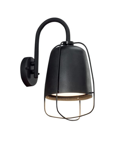 HINK: Exterior Cage Surface Mounted Wall Lights IP44 - Matte Black